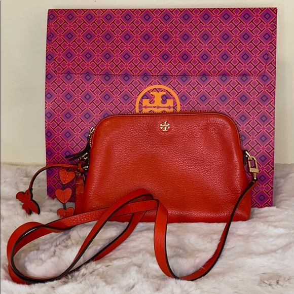 Tory Burch Handbags - TORY BURCH Samba Peace Pebbled Leather Crossbody